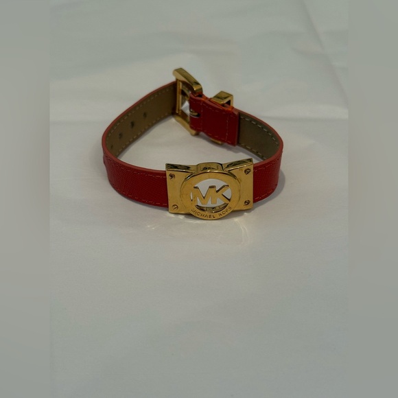 Michael Kors Reddish Orange Leather Bracelet - Picture 1 of 2